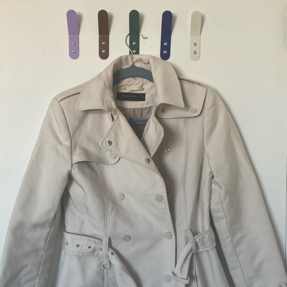 Zara Women's Cream Trench Coat, XS
